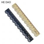 1 Pcs Korea Zakka Kawaii Cute Stationery Lace Brown Wood Ruler Sewing Ruler Office School Accessories - Image 6