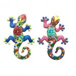 2Pcs Metal Gecko Wall Decor Gecko Art Craft Sculptures Lizard For Outdoor Backyard Porch Lawn Fence Garden Wall Decoration - Image 2