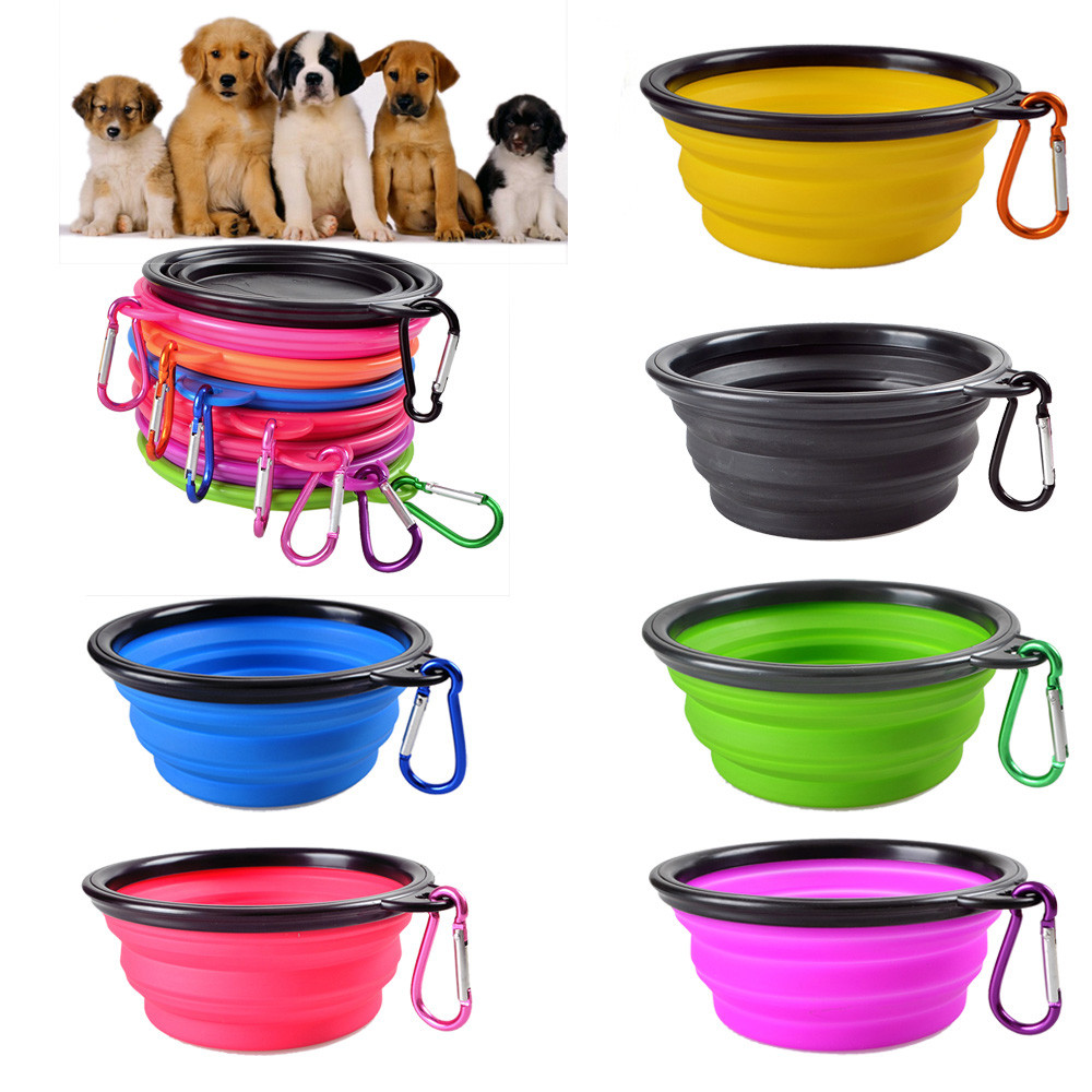 Dog-Bowl-Foldable-Eco-Cat-Dog-Food-Water-Feeder-Travel-Portable-Feeding-Bowls-Puppy-Doggy-Food Dog Bowl Foldable Eco Cat Dog Food Water Feeder Travel Portable Feeding Bowls Puppy Doggy Food Firendly Silicone Pet Container - Image 1
