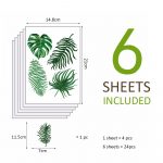 Funlife Green Palm Leaf Wall Stickers Modern Design Nordic Home Decor,Waterproof Bedroom Decoration Children Kids Room Stickers - Image 5