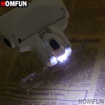 HOMFUN Diamond Painting Embroidery 1.0X 1.5X 2.0X 2.5X 3.5X Adjustable 5 Lens Loupe LED Light Headband Magnifier Glass With Lamp - Image 2