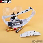 HOMFUN Diamond Painting Embroidery 1.0X 1.5X 2.0X 2.5X 3.5X Adjustable 5 Lens Loupe LED Light Headband Magnifier Glass With Lamp - Image 4