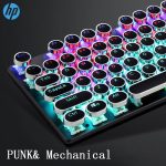 HP Punk E-sports Mechanical Keyboard Game Special Metal Panel Square Round Notebook Desktop Compute Office Wired Peripheral
