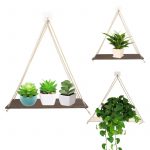HotWood Swing Hanging Rope Wall Mounted Shelves Plant Flower Pot Rack Indoor Outdoor Decoration Simple Design Shelves Home Decor - Image 2