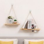 HotWood Swing Hanging Rope Wall Mounted Shelves Plant Flower Pot Rack Indoor Outdoor Decoration Simple Design Shelves Home Decor - Image 3