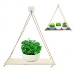 HotWood Swing Hanging Rope Wall Mounted Shelves Plant Flower Pot Rack Indoor Outdoor Decoration Simple Design Shelves Home Decor - Image 4
