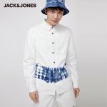 JackJones Men's Cotton Tie-dyed Slim Fit Turn-down Collar Denim Shirt|220205508