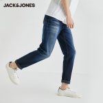 JackJones Men's Slim Fit Power Stretch Casual Washed & fading Tapered Jeans | 220332501