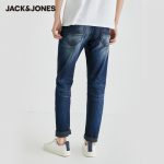 JackJones Men's Slim Fit Power Stretch Casual Washed & fading Tapered Jeans | 220332501 - Image 3