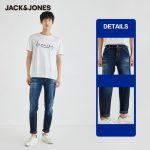 JackJones Men's Slim Fit Power Stretch Casual Washed & fading Tapered Jeans | 220332501 - Image 4