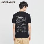 JackJones New Arrival Men's 100% Cotton Laser Letter Printed Short-sleeved T-shirt|220201537 - Image 3