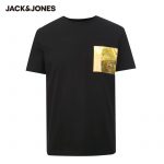 JackJones New Arrival Men's 100% Cotton Laser Letter Printed Short-sleeved T-shirt|220201537 - Image 5
