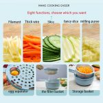 Multi-function Graters Round Mandoline Slicer Food Slicer Shredded Kitchen Tool Adjustable Household Kitchenware with Container - Image 2