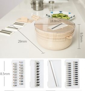 Multi-function Graters Round Mandoline Slicer Food Slicer Shredded Kitchen Tool Adjustable Household Kitchenware with Container - Image 6