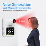 Non-Contact Digital Thermometer Wall-Mounted Infrared Forehead Thermometer LCD Display School/Office/Metro Wall Thermometer