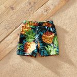 PatPat 2021 New Summer Ruffle Sleeve Swimsuits Family Look Pineapple full print Yellow Sets Family Matching Swimwear - Image 5