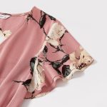 PatPat Floral Print V-neck Short-sleeve Matching Pink Shorts Rompers - Image 6