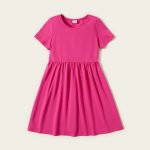 PatPat New Arrival Summer 2021 3-piece Unicorn Allover Striped Print Solid Dresses Children's Clothing - Image 3