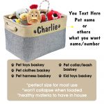 Personalized Pet Dog Toy Storage Basket Dog Canvas Bag Foldable Pet Toys Linen Storage Box Bins Dog Accessories Pet Supplies - Image 2