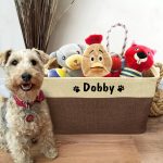 Personalized Pet Dog Toy Storage Basket Dog Canvas Bag Foldable Pet Toys Linen Storage Box Bins Dog Accessories Pet Supplies - Image 4