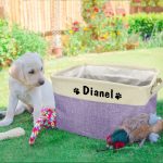 Personalized Pet Dog Toy Storage Basket Dog Canvas Bag Foldable Pet Toys Linen Storage Box Bins Dog Accessories Pet Supplies - Image 5