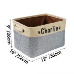Personalized Pet Dog Toy Storage Basket Dog Canvas Bag Foldable Pet Toys Linen Storage Box Bins Dog Accessories Pet Supplies - Image 6