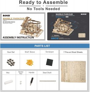 Robotime Rokr 4 Kinds Marble Run DIY Waterwheel Wooden Model Building Block Kits Assembly Toy Gift for Children Adult Dropship - Image 4