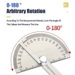 180 Degree Protractor Metal Angle Finder Goniometer Angle Ruler Stainless Steel Woodworking Tools Rotary Measuring Ruler 100/150 - Image 3