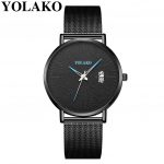 2020 Men Watch Men's Casual Quartz Stainless Steel Band Calendar Watch Analog Wrist Watc Mature Men's Business Watch Black Strap - Image 5