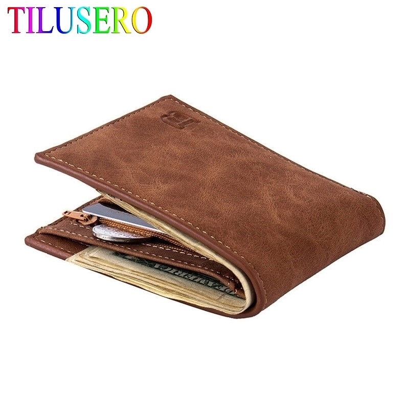 2020-New-Fashion-PU-Leather-Men-s-Wallet-With-Coin-Bag-Zipper-Small-Money-Purses-Dollar.jpg 2020 New Fashion PU Leather Men's Wallet With Coin Bag Zipper Small Money Purses Dollar Slim Purse New Design Money Wallet - Image 1