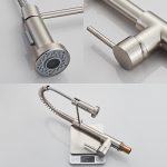 Deck Mounted Flexible Kitchen Faucets Pull Out Mixer Tap Black Hot Cold Kitchen Faucet Spring Style with Spray Mixers Taps E9009 - Image 5