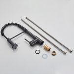 Deck Mounted Flexible Kitchen Faucets Pull Out Mixer Tap Black Hot Cold Kitchen Faucet Spring Style with Spray Mixers Taps E9009 - Image 6