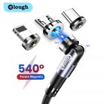 Elough 540 Rotate Magnetic USB C Cable Fast Charging Magnet Charger Micro Type C Cable Phone Charger Wire Cord For iPhone Xiaomi