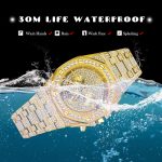 MISSFOX Man Watces Luxury Brand CZ Stone Bling Watch Fashion Stainless Steel Square Waterproof Quartz Clock For Male Gift 2020 - Image 4