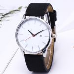 SHSHD Fashionable casual men's calendar belt quartz watch military watches men table calendar watc Big dialh students watch - Image 2