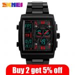 SKMEI Japan Quartz Digital movement Dual Dispaly Men's Clock Military 3 Time Countdown Male Sport Watches Relogio Masculino 1274 - Image 2