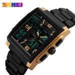 SKMEI Japan Quartz Digital movement Dual Dispaly Men's Clock Military 3 Time Countdown Male Sport Watches Relogio Masculino 1274