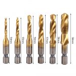 Tap Drill Titanium Plated Hex Shank HSS Screw Thread Metric Tap Drill Bits Screw Machine Compound M3 M4 M5 M6 M8 M10 Hand Tools - Image 6