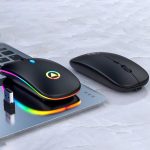 Ultra-thin LED Colorful Lights Rechargeable Mouse Mini Wireless Mute USB Optical Ergonomic Gaming Mouse Notebook Computer Mouse - Image 3