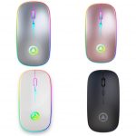 Ultra-thin LED Colorful Lights Rechargeable Mouse Mini Wireless Mute USB Optical Ergonomic Gaming Mouse Notebook Computer Mouse - Image 4