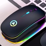 Ultra-thin LED Colorful Lights Rechargeable Mouse Mini Wireless Mute USB Optical Ergonomic Gaming Mouse Notebook Computer Mouse - Image 5