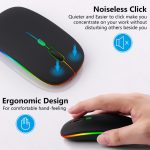 Wireless Mouse Bluetooth Rechargeable Mouse Ultra-thin Silent LED Colorful Backlit Gaming Mouse For iPad Computer Laptop PC - Image 4