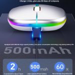 Wireless Mouse RGB Bluetooth Computer Mouse Silent Rechargeable Ergonomic Mause With LED Backlit USB Optical Mice For PC Laptop - Image 3