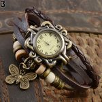 Women's Casual Vintage Multilayer Butterfly Faux Leather Bracelet Wrist Watch Ladies Female Clock Montre Femme Relogios 2017 Hot - Image 3