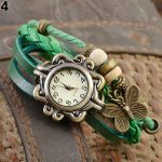 Women's Casual Vintage Multilayer Butterfly Faux Leather Bracelet Wrist Watch Ladies Female Clock Montre Femme Relogios 2017 Hot - Image 4